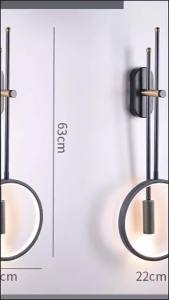 SXH Wall Lamp Bedroom Bedside Lamp Living Room Corridor Lamp Nordic Modern Simple Light Luxury Creative Ring Background Wall Light Fixture