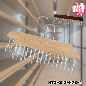 Aimilo ไม้แขวนเสื้อ 8 ตะขอจัดระเบียบ ประหยัดพื้นที่ตู้เสื้อผ้า 2 แถม 1
