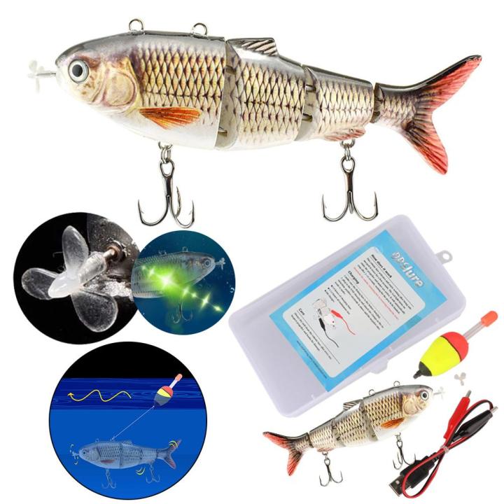 ENSUO] Robotic Swimming Fishing Electric Lures USB Rechargeable Lures Multi  Jointed Swimbaits With LED Light Hard Lures Fishing Tackle