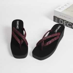 Sandal Wedges Jepit Silang Rajut
