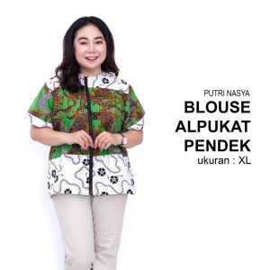 Blouse Big Size Wanita Atasan Batik Lengkap L-XL-2L-3L-4L-5L-6L-7L Model Blus Jumbo Seragam Batik / Blus Pendek Big Size Formal / Atasan Kerja Wanita Jumbo Kantor / Blouse Jumbo Kerja Formal Kantor Big
