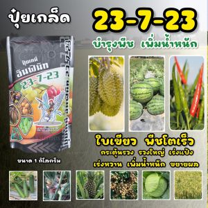 ปุ๋ยเกล็ด พ่นทางใบ 23-7-23 อินฟินิท ปุ๋ยทางใบ บำรุงต้น ใบเขียว ใบ สร้างแป้ง สะสมอาหาร ขยายผล เพิ่มน้ำหนัก รวงใหญ่ 1กก.