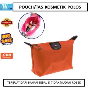 Tas Pouch Kosmetik Polos Colorfull Tebal Warna Random