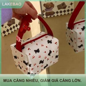 【LAKEBAO】 Dễ thương mèo đen Cherry Bow in cầm tay Túi mỹ phẩm công suất cao du lịch xách tay tạp hóa lưu trữ túi thời trang trang điểm Túi Quà Tặng