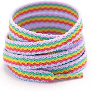 Shoelaces for Shoes Rainbow Sneakers Laces Colorful Flat Gradient Color Low-Cut High Top Canvas Casual Shoelace Shoe Accessories