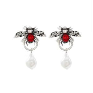 Elegant Insect Pearls Pendant Earrings Sturdy Ear Accessory Perfect for Festivals Parties and Everyday Wear