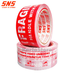 Lakban Unboxing Fragile Mix 100 Yard SNS Sticky N Strong