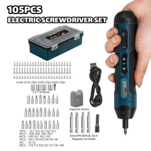 【24h】105pcs 3.6V Mini Cordless Drill Recharge Screw Driver Set Electric Screwdriver Screwdriver Electric