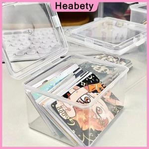 Heabety Korean Transparent Storage Box Blind Box Card Photocard Storage Box Photo Card Organizer Classification Flip Box