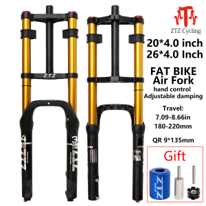 ZTZ 20/26" 4.0 Fat Tire Bike Air Suspension Fork MTB Front Fork Suspension Lock Aluminum Mountain Bike Fork