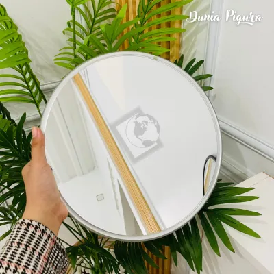 Kaca Cermin Bulat Dinding Gantung Aesthetic 30 x 30cm - Cermin Kamar Mandi / Cermin Makeup