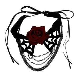 ชุดปาร์ตี้ฮาโลวีนโซ่แบบมีชั้นทำจากวัสดุเนื้อนิ่มสร้อยคอโดดเด่นใยแมงมุมสำหรับเทศกาล