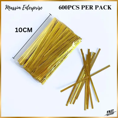 10cm 600pcs Twist Tie Sealing Wire Bouquet Accessories DIY Dawai Pengikat Bunga Florist 魔带 扎丝条 Flower Bag