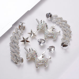 DIY Jewelry Flower Crystal Drill Shoe Charm Button for jibbits Personal Clog Shoe Decoration Accessories Summer