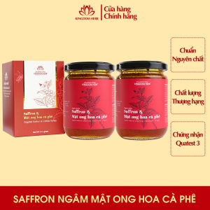 Combo saffron mật ong Kingdom Herb chính hãng nhụy hoa nghệ tây ngâm mật ong thượng hạng nguyên chất 2 hộp (hộp/311g)