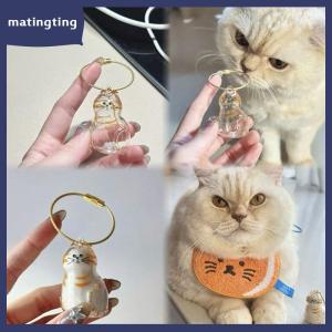 matingting Memorial Cat tóc lưu trữ container Cat Shaped Keyring xách tay handmade búp bê DIY Móc Khóa Phụ Kiện