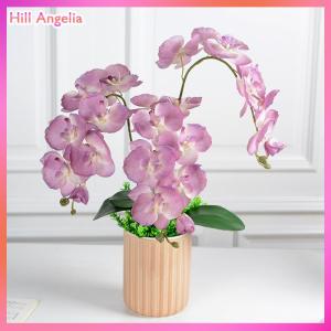 [Hill Angelia] 8-Heads Artificial Butterfly Orchid 3D Phalaenopsis Simulation Flower Real Touch Plants Wedding Home Christmas Decoration