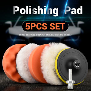 Alat sarang 5 unit 125mm kereta penggilap penggilap Pad roda Kit Backing Plate Shank Adapter untuk Drill Grinding Machine Polisher