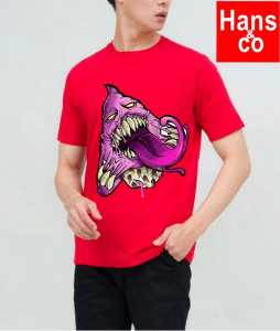 Kaos Pria Model Terkini Trending Motif 3D Bahan katun 24s Lidah Panjang  H010