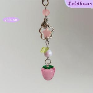 Joldhans Sweet Cute Strawberry Mobile Phone Lanyard Lovely Fruits Phone Chain For Girls Y2K Aesthetic Cellphone Keychain