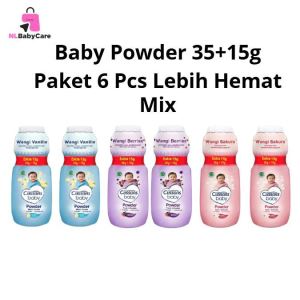 [ Paket 6 Pcs ] Cussons baby powder 35gr Bonus 15gr Bedak Bayi Paket Hemat