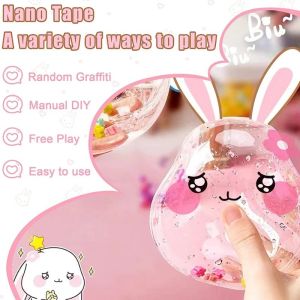 DIY Nano Bubble Tape Multipurpose Blowing Craft Children Pinch Toy Making Reusable High Sticky Transparent Double-Sided Adhesive