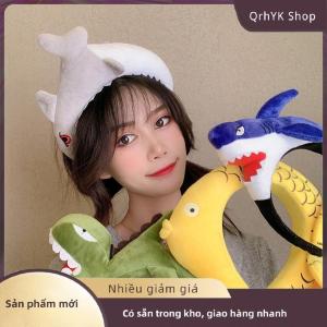 Hàng có sẵn✨ Đáng yêu phụ kiện động vật bên mũ nón tóc Hoop cá mập khủng long phim hoạt hình Clip tóc
