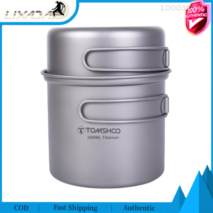 【100 Authentic】Lixada Titanium Cookware Set Outdoor Cookware Set