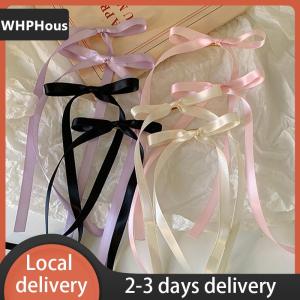 [COD] WHPHous Ship within 24 hours Korean Style Ribbon Bow Hair Clip Long Tassel Hairpin Sweet Cute Headwear For Women Girls Party Fashion Hair Accessories