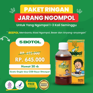 BEEPOL (Paket 5 Botol Diskon 50 Rb) madu Stop Ngompol Original Obat Anti Ompol Beser & Anyang-Anyangan Solusi Untuk Anak Remaja Dewasa Ampuh Halal Herbal Bisa COD