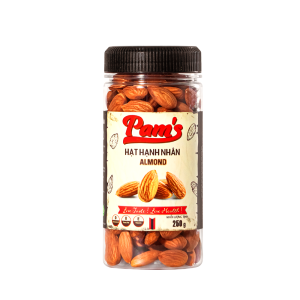 Hạnh nhân tách vỏ nhập khẩu Mỹ Pams 500g/túi - Sấy chín giòn thơm Hạt to béo bùi Túi ZIP bảo quản không hôi dầu