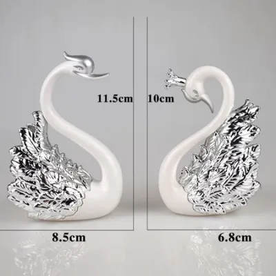 KOREAN Sepasang Angsa Gold / Silver Flaminggo Hiasan / Interior Emas Dan Perak Pernikahan / Dekorasi Ruang Tamu