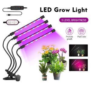 LED USB Plant Grow LightFull Spectrum Indoor Plant Hydroponic Veg Flower Lamp3 Mode Timer 360 Rotation Grow Lamp Bulb Flexible with Clip