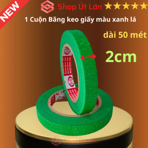 1 Cuộn băng keo giấy màu xanh lá rộng 2cm dài 50 mét lõi giấy 3mm giá tại xưởng