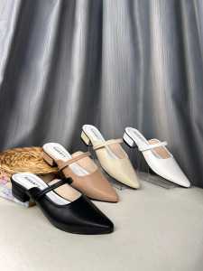 SANDAL WANITA SLOP CASUAL STYLE KEKINIAN HAK 3 CM SIMPLE DAN ELEGAN