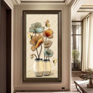 Vintage Wood Framed Canvas Wall Painting Retro Entryway Wall Art Ready To Hang Porch Hallway Home Decor