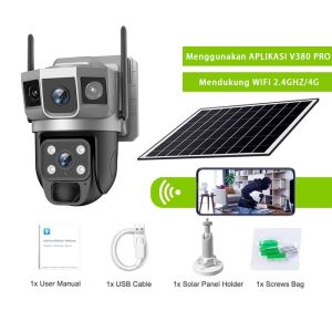 V380 Pro 16MP Solar CCTV Camera Outdoor With WiFi Muilt Lens 4G CCTV No WiFi Needed 10x Night Vision