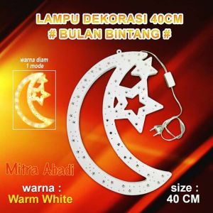 Lampu Dekorasi Bulan Bintang Panjang 40 cm