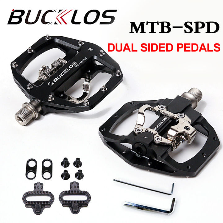 BUCKLOS Cleats Pedal MTB Clipless Pedals Cycling Mountain Bike Self locking SPD Alloy Lock Pedals