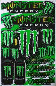 #สติ๊กเกอร์แต่งรถ #สติ๊กเกอร์รถซิ่ง #สติ๊กเกอร์รถมอเตอร์ไซค์ #สติ๊กเกอร์หมวกกันน็อค #Monster ชุดที่ 1 (ขนาด 17.5 X 26.5 cm.)