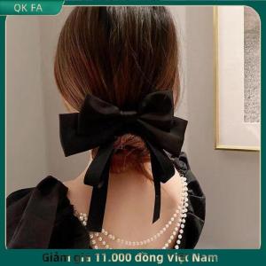 QK FA ✨ Lady Elegant Temperament Satin Bow Ribbon Hairpin For Women Back Of Head Spring Hairpin Headwear Fashion Hair Accessories
