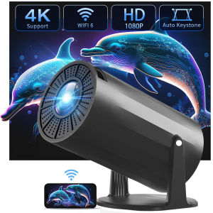 โปรเจคเตอร์HY300/HY320 4K iPhone / Android11 projector HDMI WiFi6 260 H713 BT5.0 1080P 1280*720Pโฮมเธียเตอร์