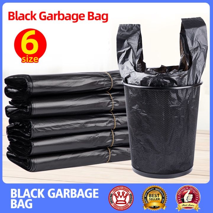 100pcs MAKAPAL Heavy Duty Black Plastic Black Garbage Bag Black Sando ...