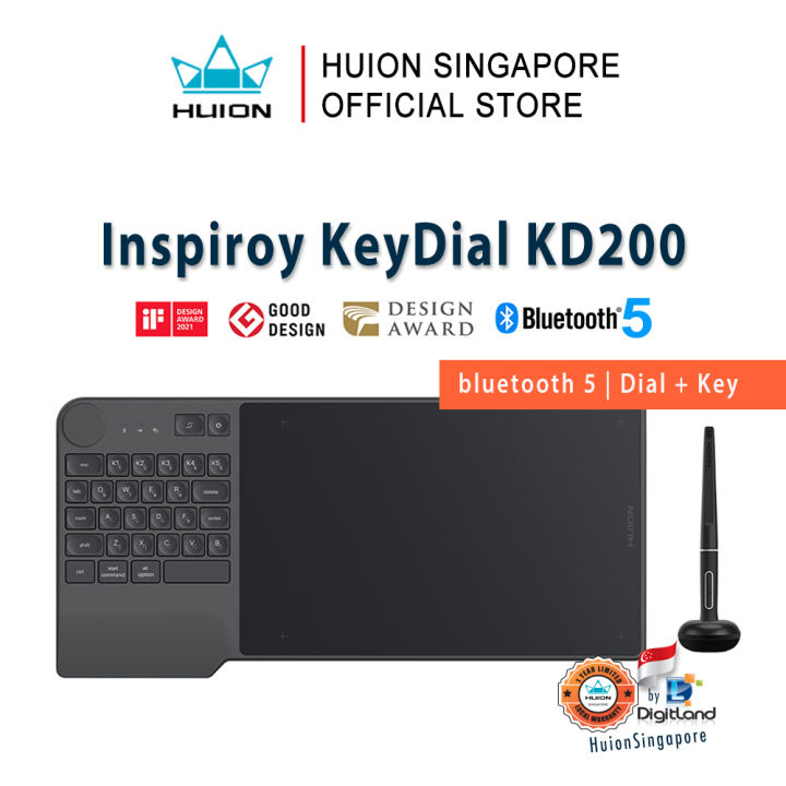 Huion Singapore Inspiroy KeyDial KD200 [ Keyboard + KeyDial ] Bluetooth ...