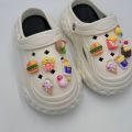 12 Cái/Bộ CROCS jibbitz quyến rũ giày trang trí 3D khoai tây chiên Hamburger Kem khóa giày trang trí cho CROCS. 