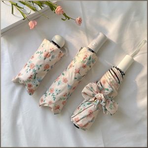 Umbrella Vinyl Rain Gear Love Beauty Women Durable Shade Flowers Rain or Shine Sunscreen Uv Protection