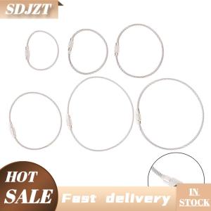 SDJZT 20pcs dây dây móc chìa khóa dây thép không gỉ Keychain Carabiner cáp vòng chìa khóa