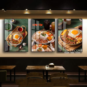 Tranh treo tường cơm tấm 13 trang trí decor quán ăn nhà hàng kèm đinh