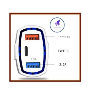 SG Orion Neis USB 3.5 USB 3.0 Type C 3 Ports Car Charger PD Fast Charger Quick Charge QC 3.0 QC 3.5 USB and Type C Car Charger For Samsung iphone 13 12 Pro USB Car-Charger