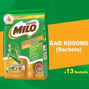 Milo Gao Kosong Zero Added Sugar Chocolate Malt Powder With Milk - 13 Sachets
